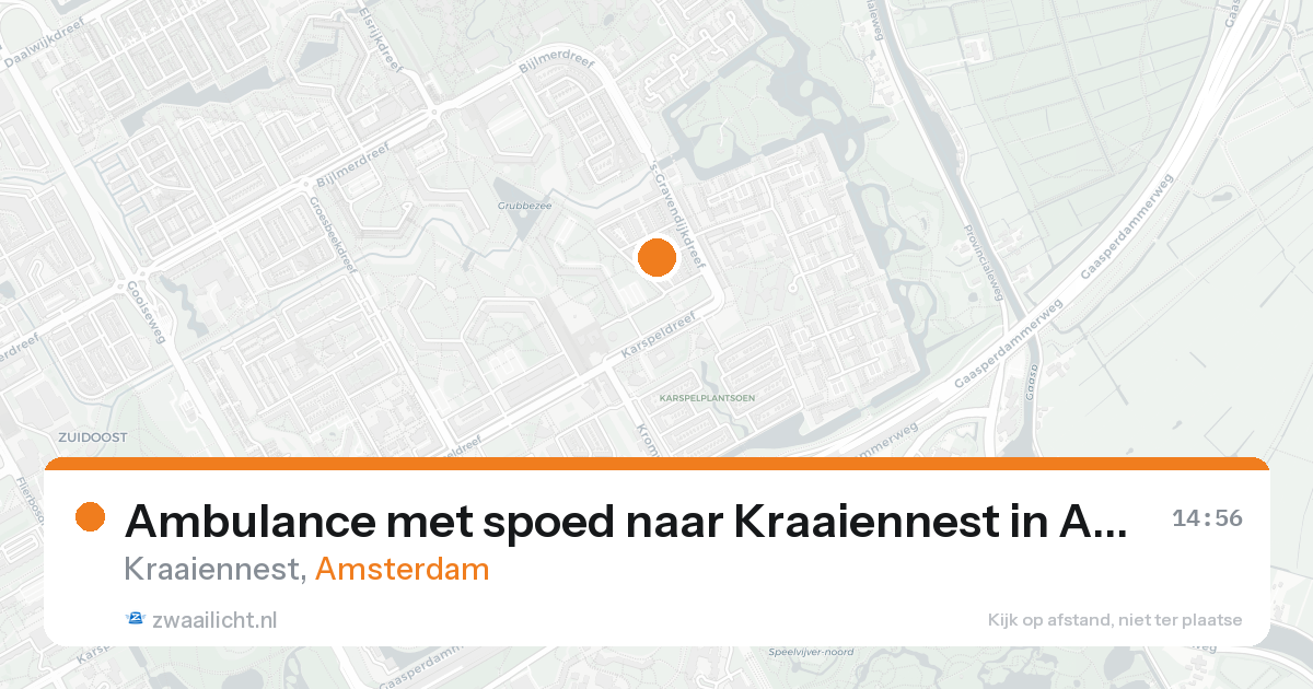 Ambulance met spoed naar Kraaiennest in Amsterdam — 18 aug 2026