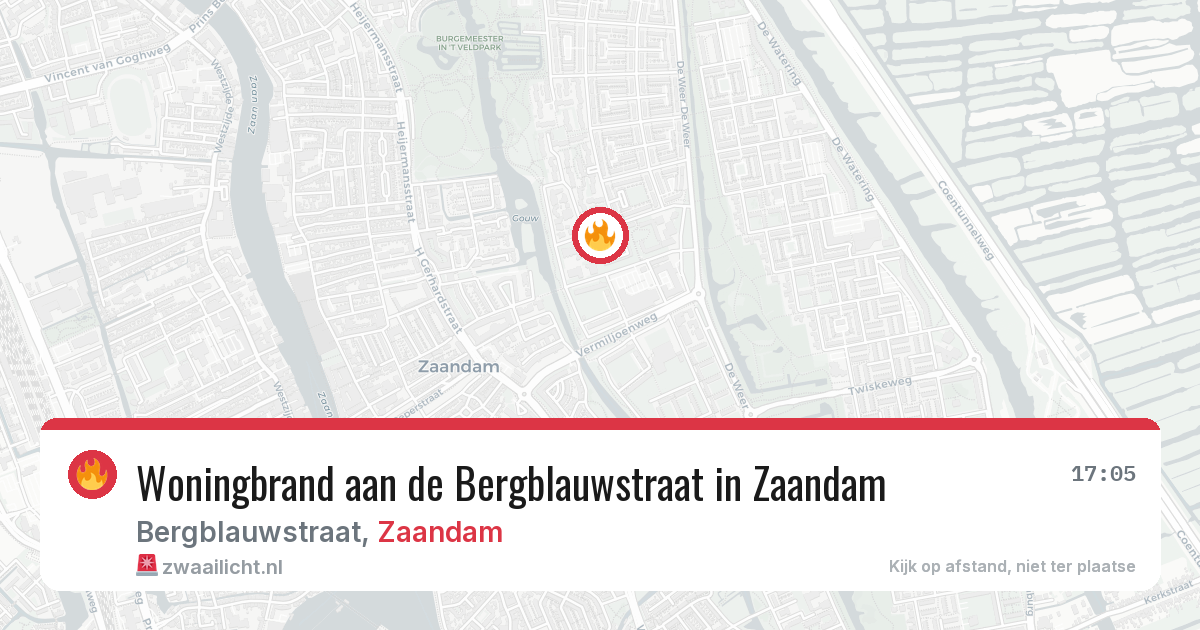 Woningbrand aan de Bergblauwstraat in Zaandam — 11 aug 2026