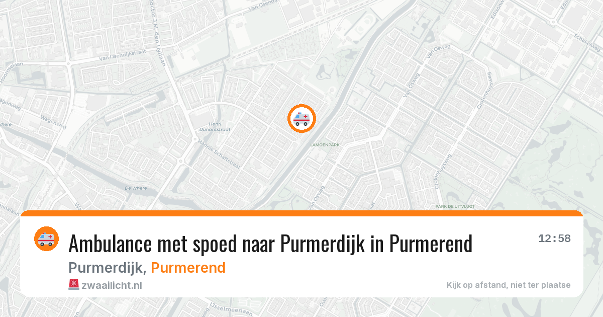 Ambulance met spoed naar Purmerdijk in Purmerend — 18 jul 2026