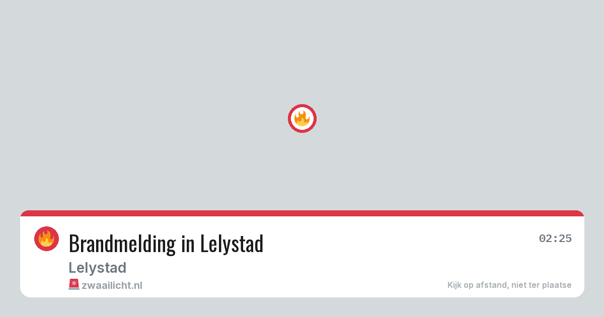 Brandmelding in Lelystad — 12 aug 2026