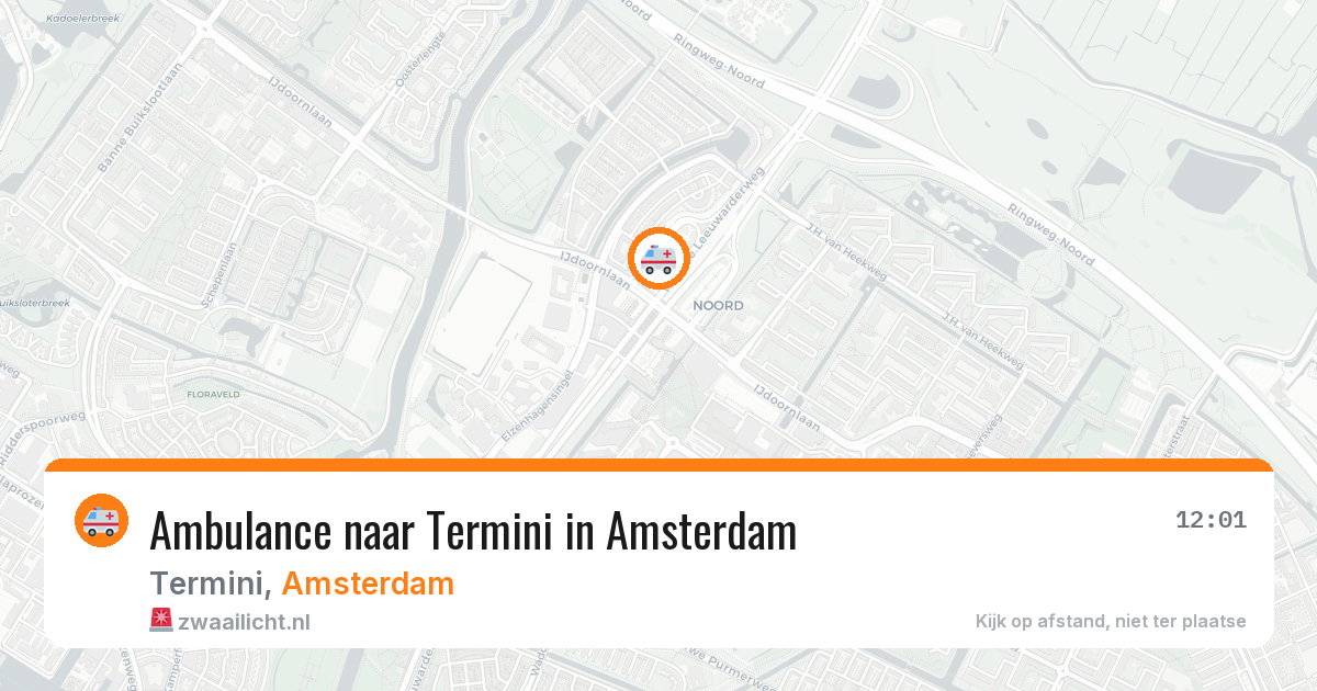 Ambulance naar Termini in Amsterdam — 10 jul 2026