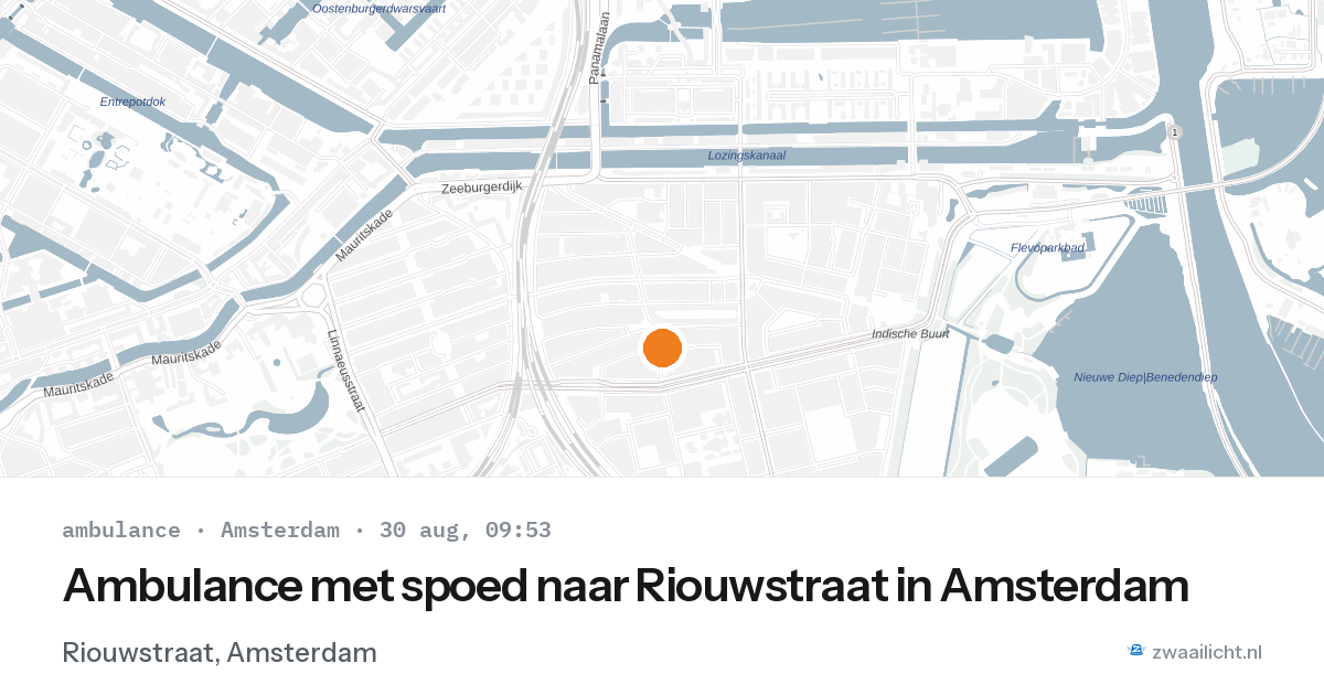 Ambulance met spoed naar Riouwstraat in Amsterdam — 30 aug 2026