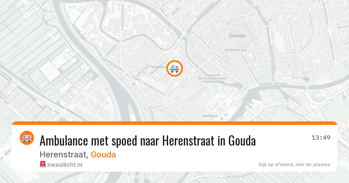 Ambulance met spoed naar Herenstraat in Gouda — 3 aug 2026