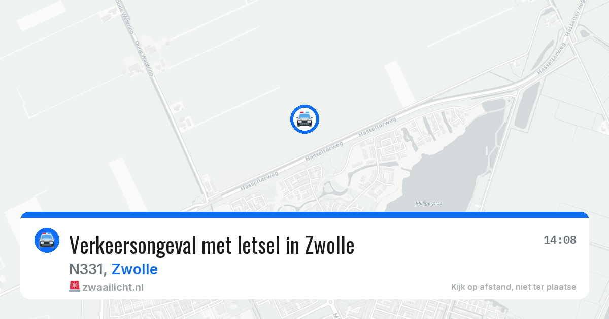 Verkeersongeval met letsel in Zwolle — 14 aug 2026