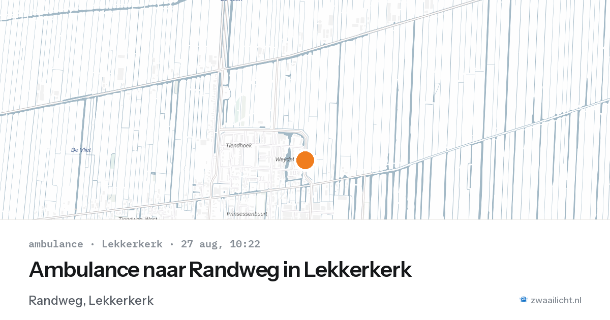 Ambulance naar Randweg in Lekkerkerk — 27 aug 2026