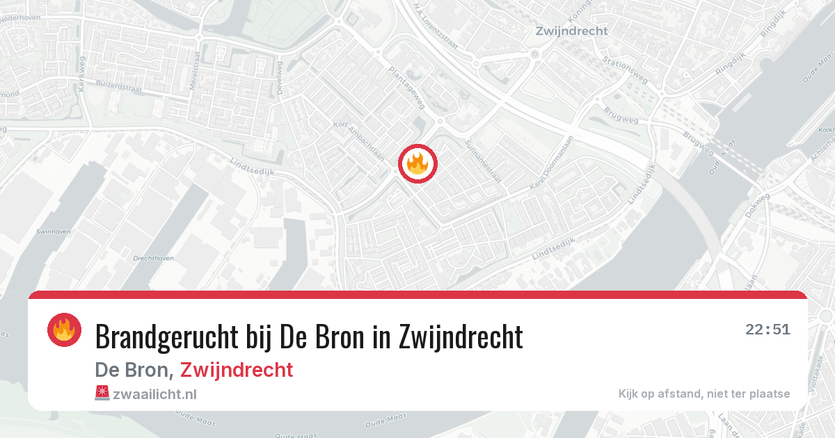 Brandgerucht bij De Bron in Zwijndrecht — 27 mei 2026