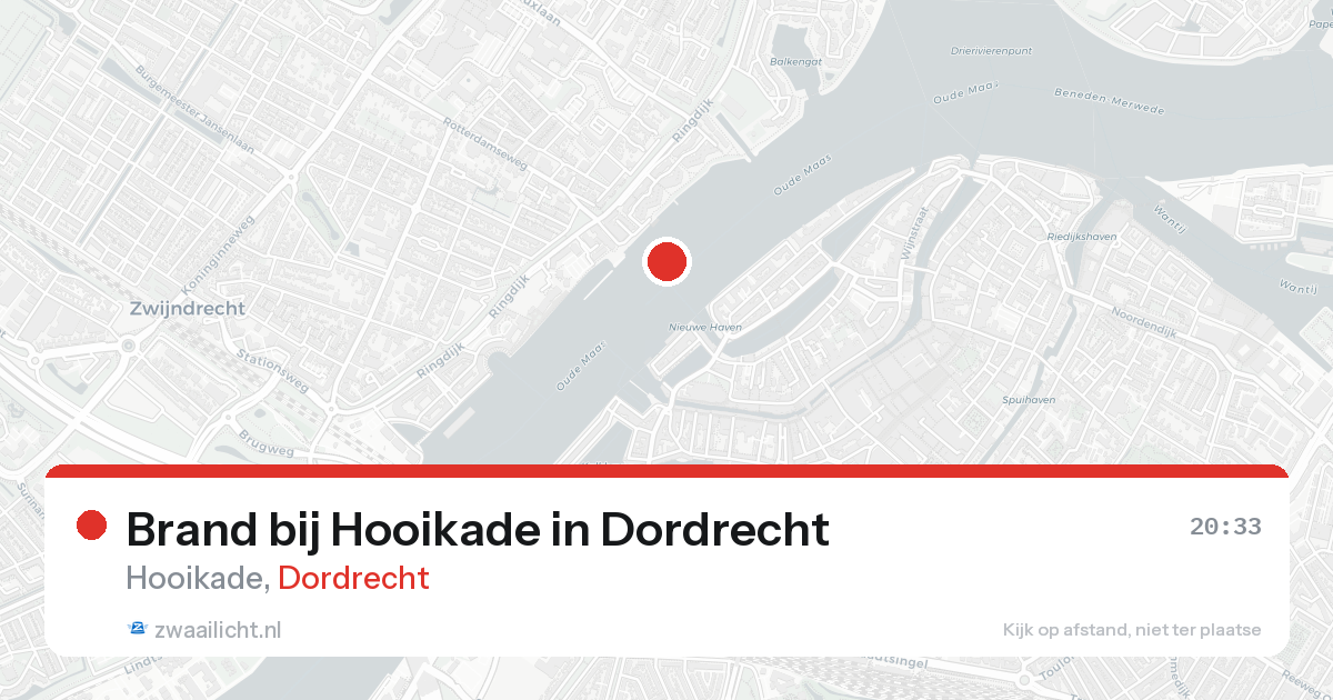 Brand bij Hooikade in Dordrecht — 15 aug 2026
