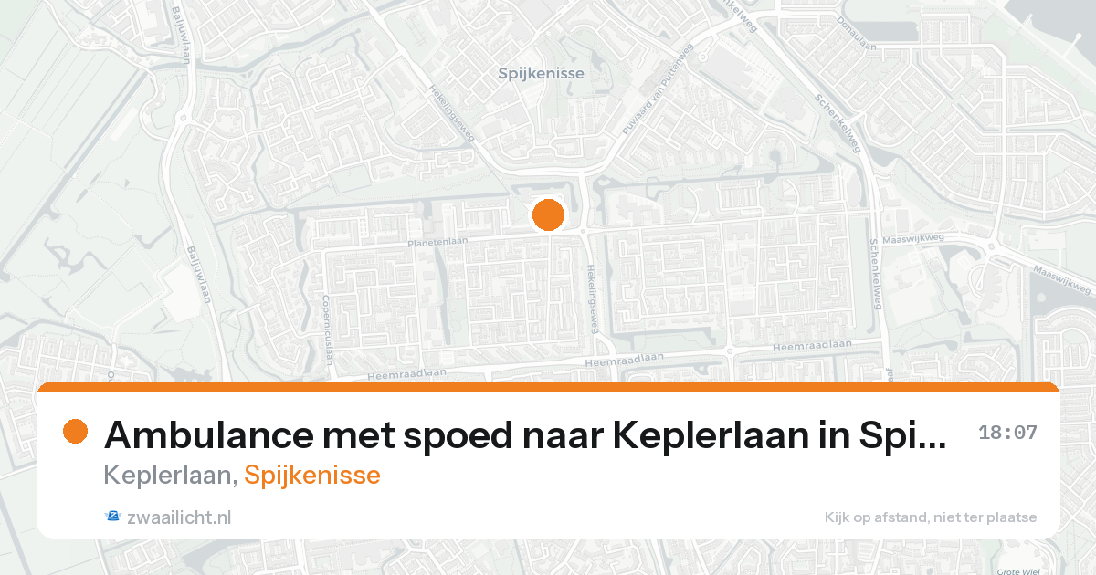 Ambulance met spoed naar Keplerlaan in Spijkenisse — 16 aug 2026