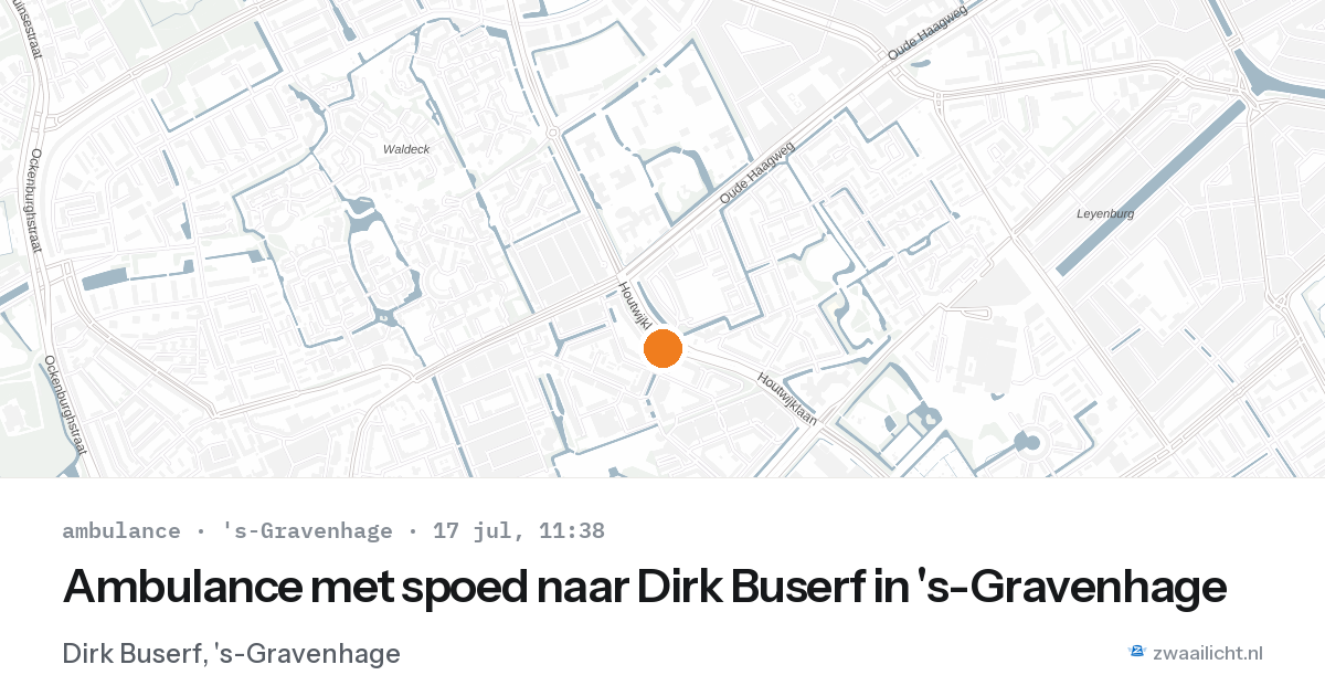 Ambulance met spoed naar Dirk Buserf in 's-Gravenhage — 17 jul 2026