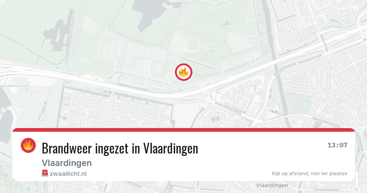 Brandweer ingezet in Vlaardingen — 13 aug 2026 | 🚨 Zwaailicht.nl