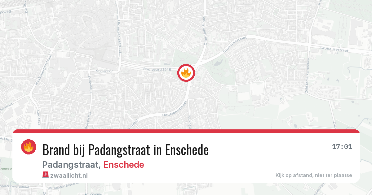 Brand bij Padangstraat in Enschede — 18 mei 2026