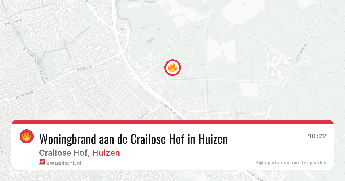 Woningbrand aan de Crailose Hof in Huizen — 8 mrt 2026