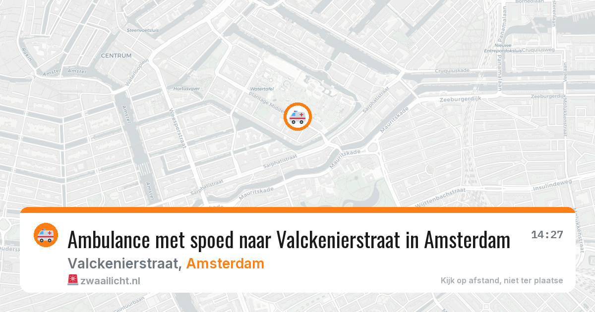 Ambulance met spoed naar Valckenierstraat in Amsterdam — 3 aug 2026