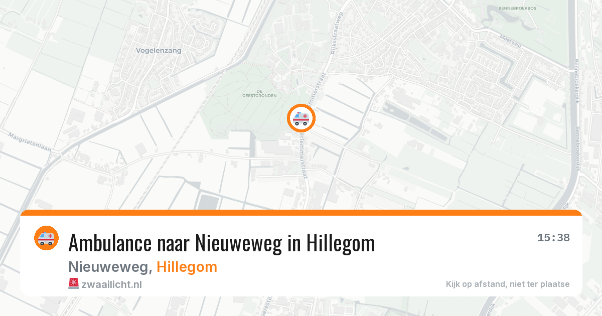 Ambulance naar Nieuweweg in Hillegom — 15 mei 2026