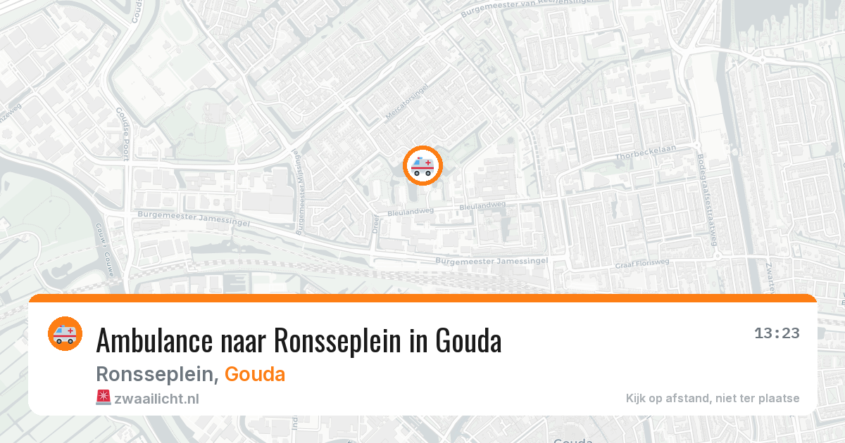 Ambulance naar Ronsseplein in Gouda — 19 jun 2026