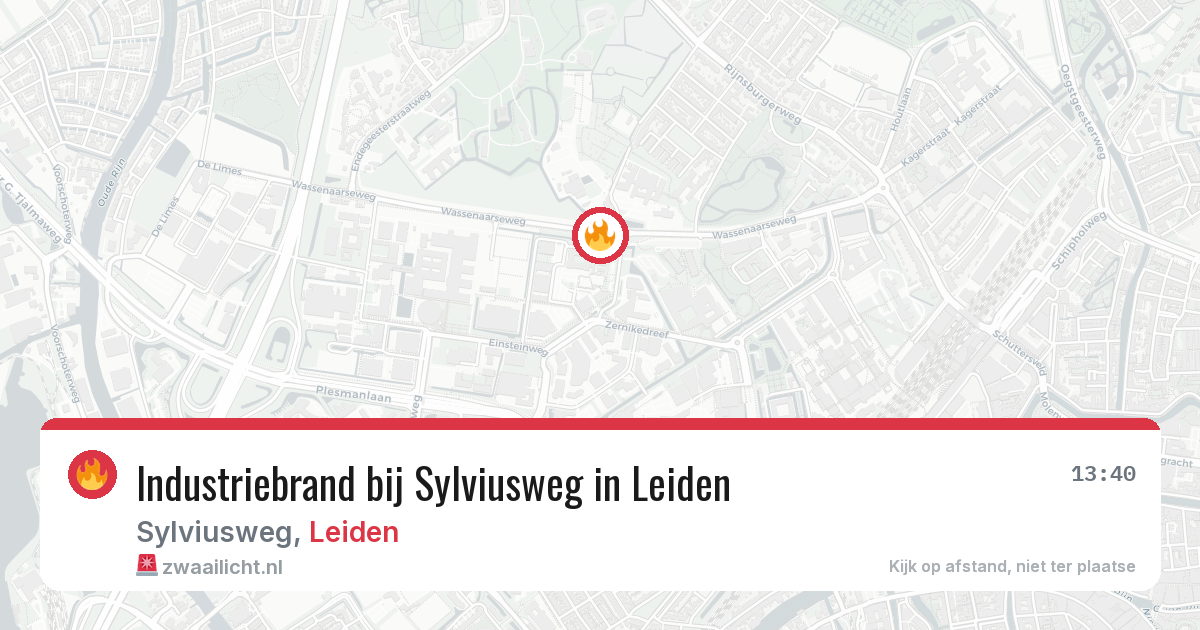 Industriebrand bij Sylviusweg in Leiden — 9 jul 2026