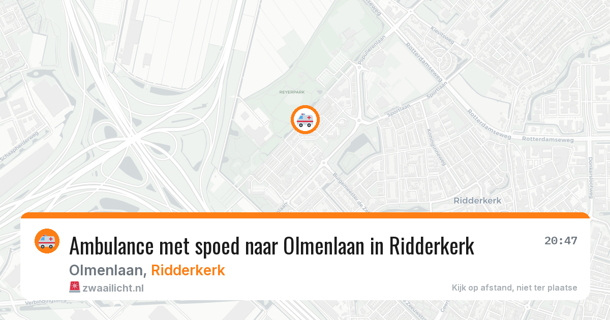 Ambulance met spoed naar Olmenlaan in Ridderkerk — 4 apr 2026