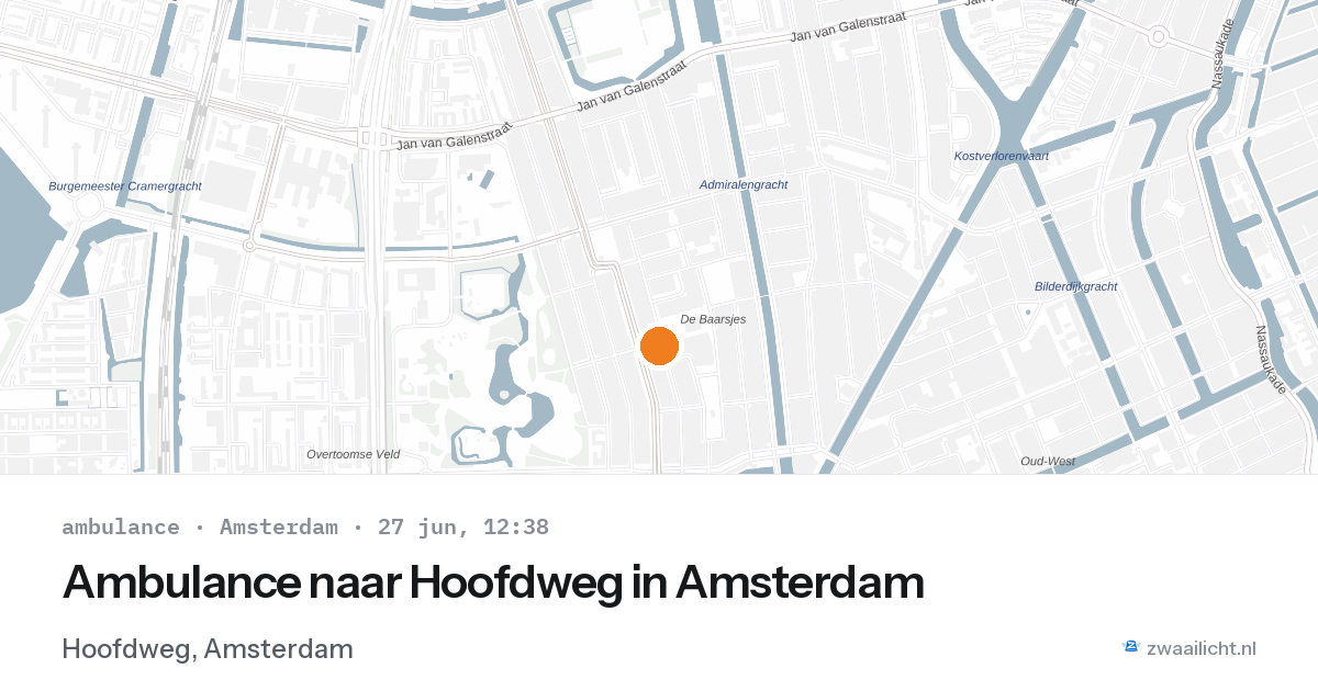 Ambulance naar Hoofdweg in Amsterdam — 27 jun 2026