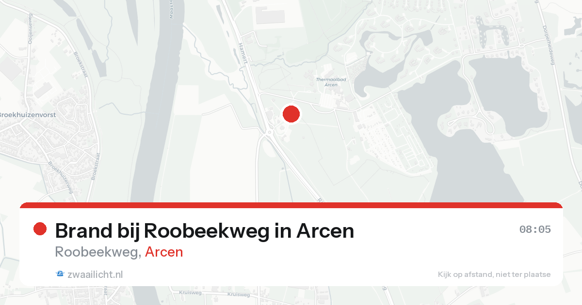 Brand bij Roobeekweg in Arcen — 14 aug 2026