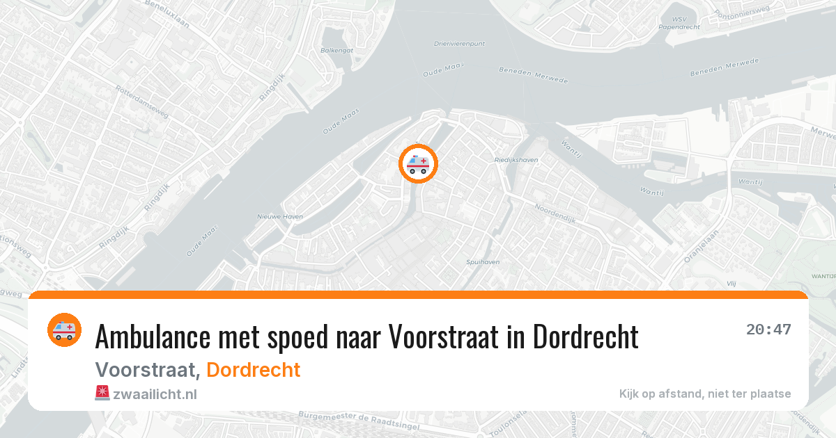 Ambulance met spoed naar Voorstraat in Dordrecht — 19 jun 2026