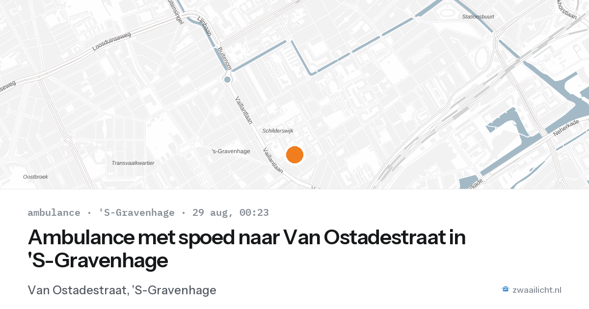 Ambulance met spoed naar Van Ostadestraat in 'S-Gravenhage — 28 aug 2026