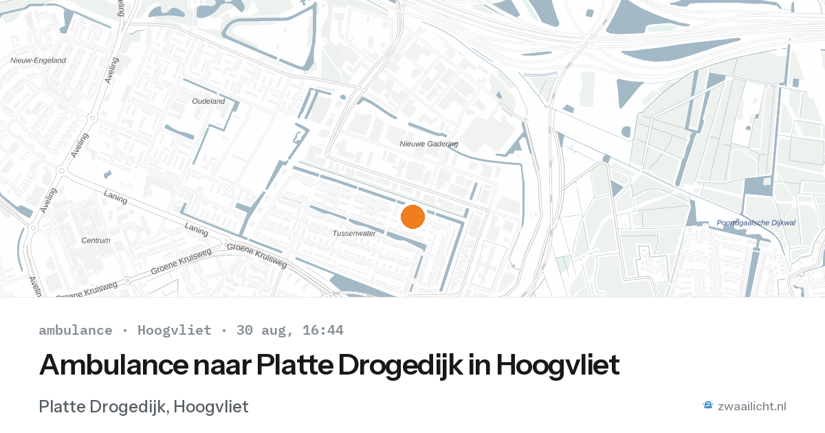 Ambulance naar Platte Drogedijk in Hoogvliet — 30 aug 2026
