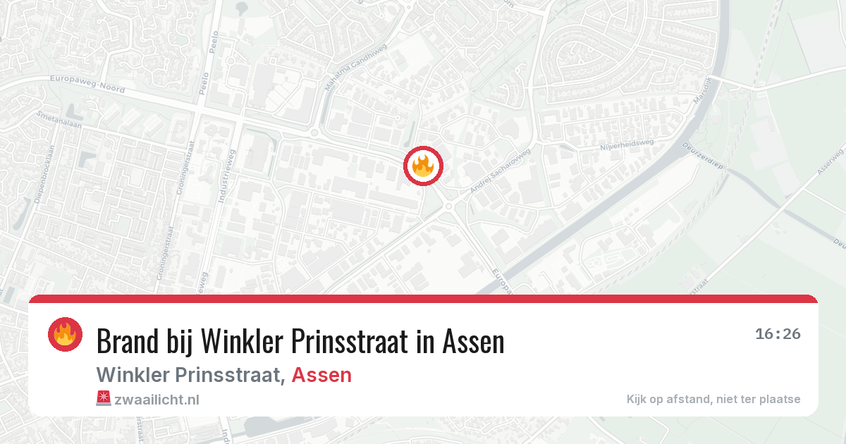 Brand bij Winkler Prinsstraat in Assen — 8 mei 2026