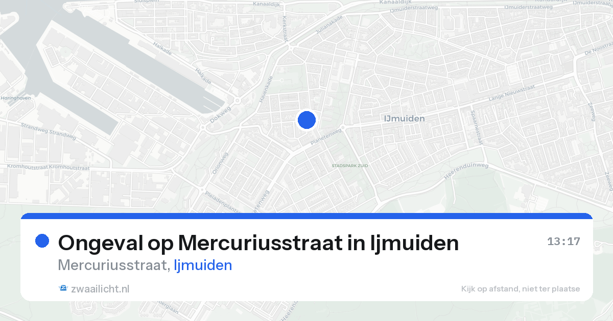 Ongeval op Mercuriusstraat in Ijmuiden — 21 aug 2026