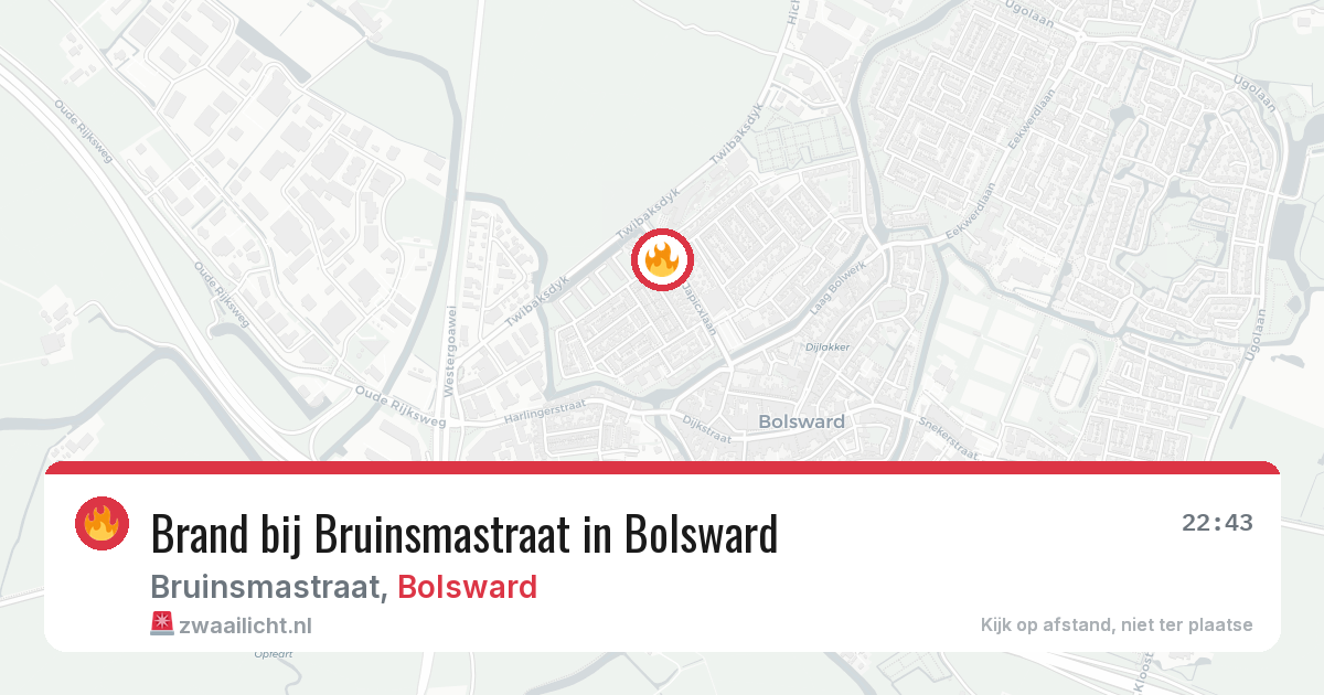 Brand bij Bruinsmastraat in Bolsward — 23 mrt 2026