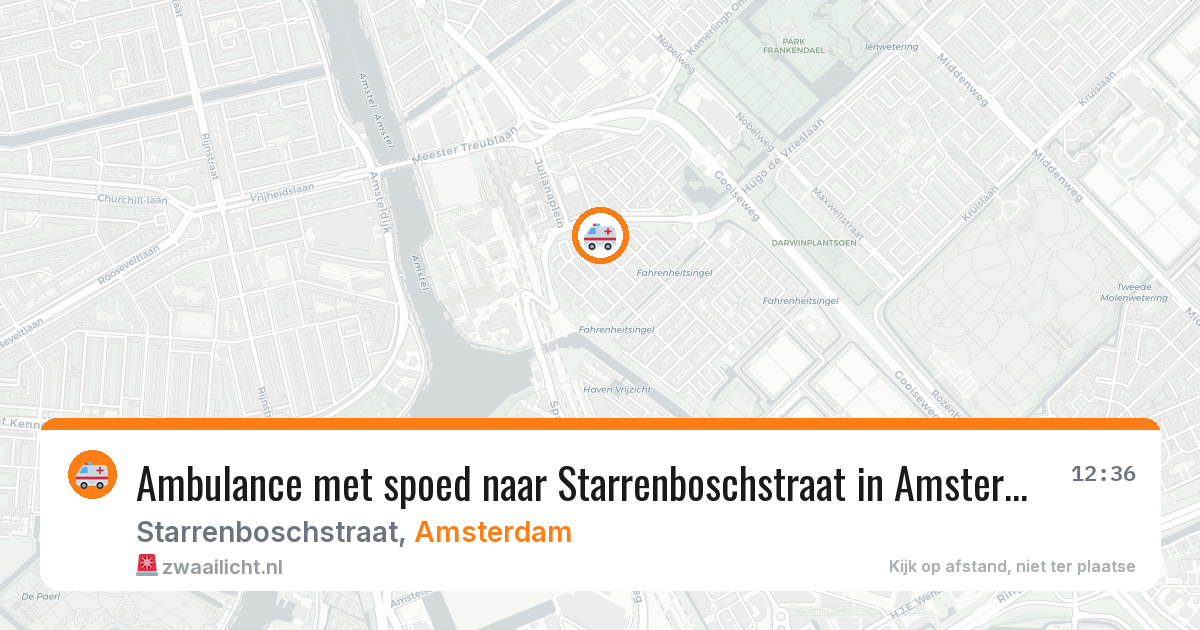 Ambulance met spoed naar Starrenboschstraat in Amsterdam — 26 jun 2026