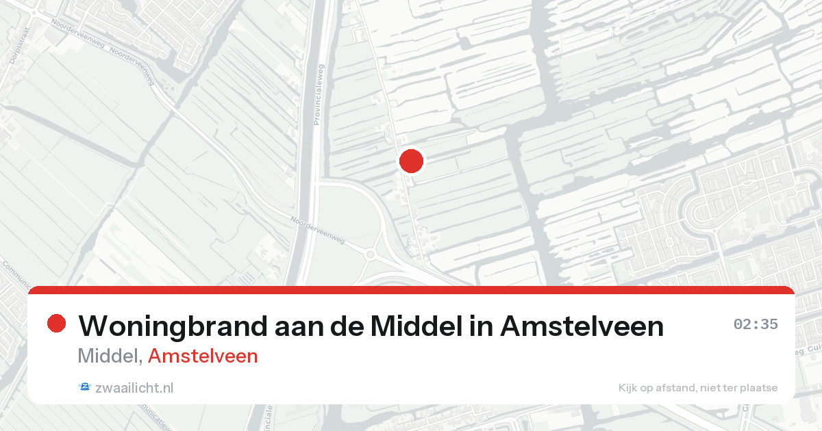 Woningbrand aan de Middel in Amstelveen — 16 aug 2026