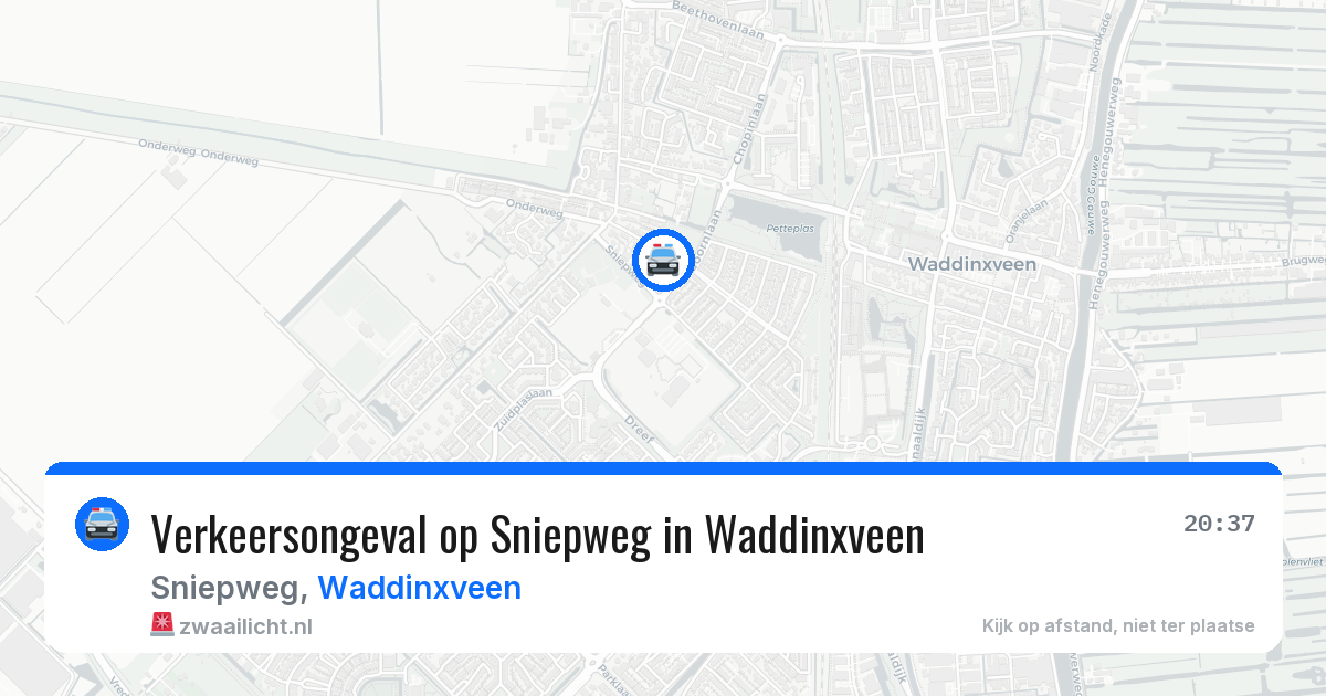 Verkeersongeval op Sniepweg in Waddinxveen — 6 mei 2026