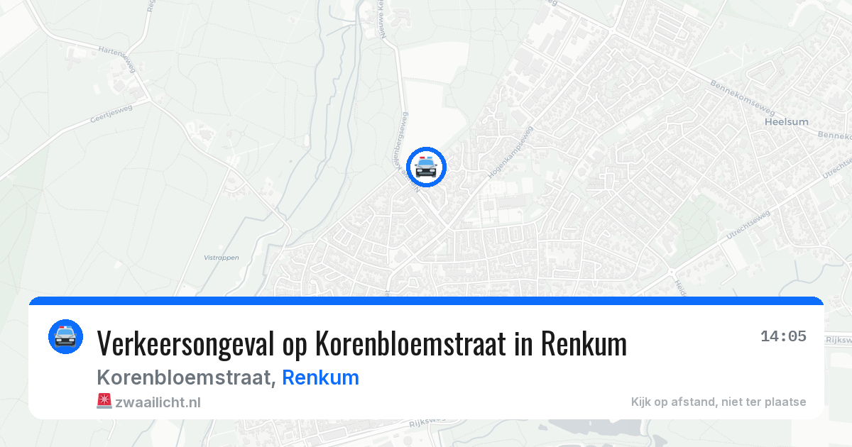 Verkeersongeval op Korenbloemstraat in Renkum — 17 mei 2026