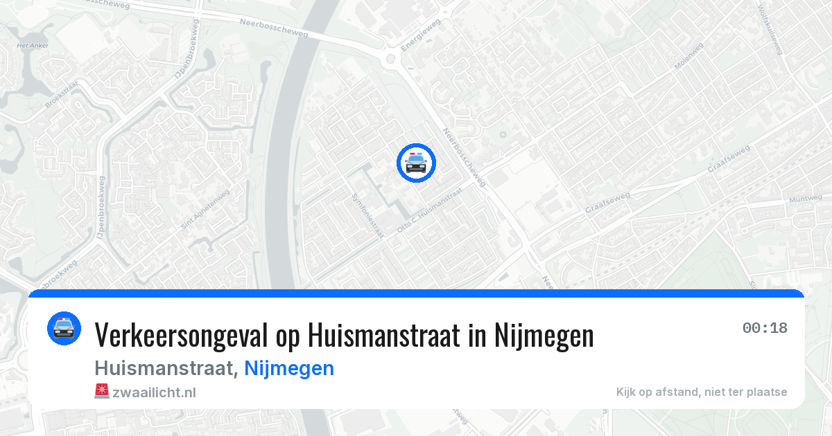 Verkeersongeval op Huismanstraat in Nijmegen — 12 aug 2026