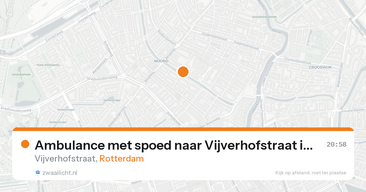 Ambulance met spoed naar Vijverhofstraat in Rotterdam — 24 aug 2026