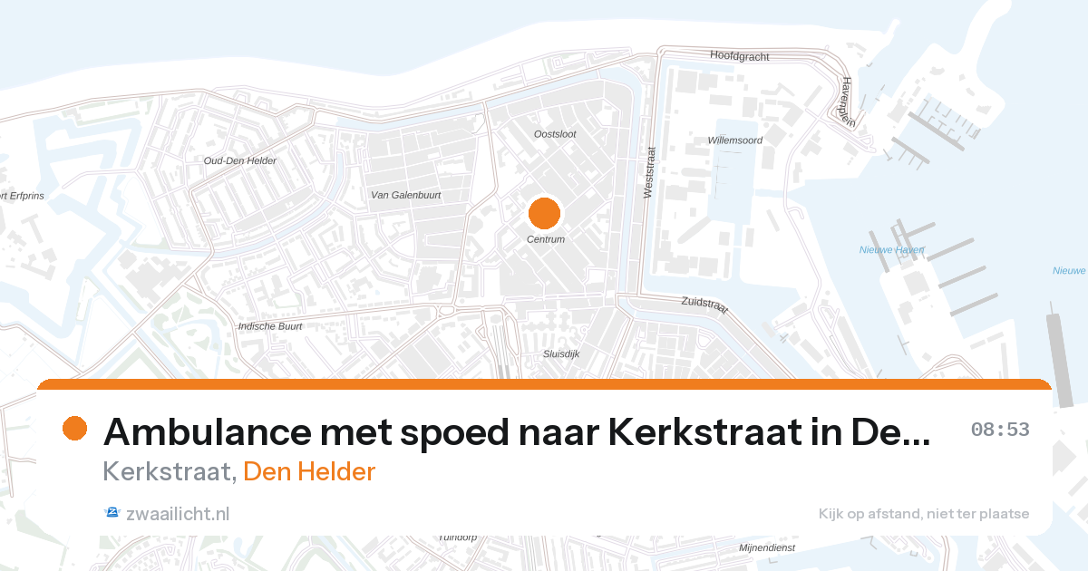 Ambulance met spoed naar Kerkstraat in Den Helder — 12 jun 2026
