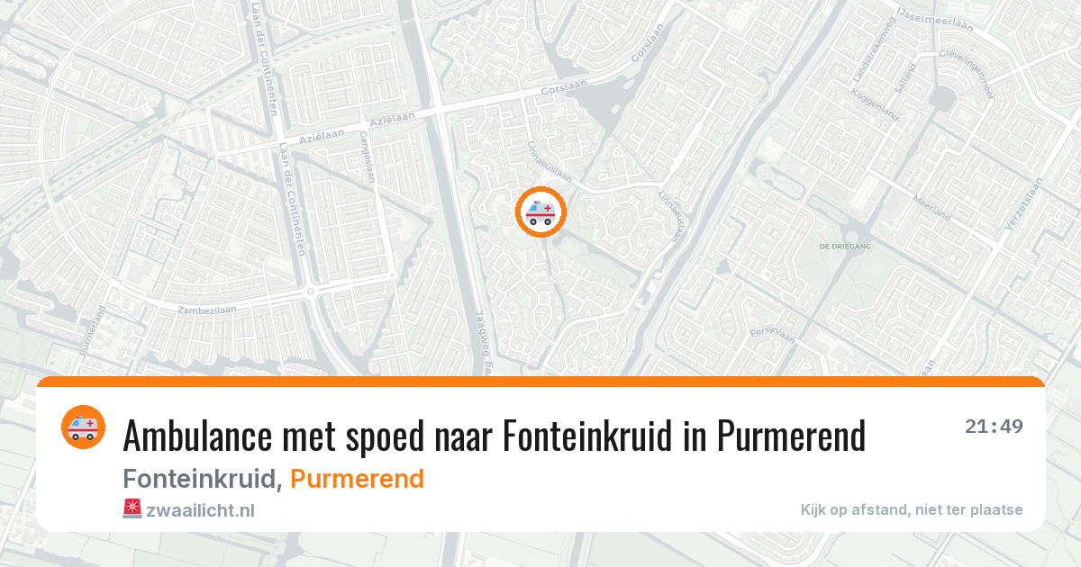 Ambulance met spoed naar Fonteinkruid in Purmerend — 5 mei 2026