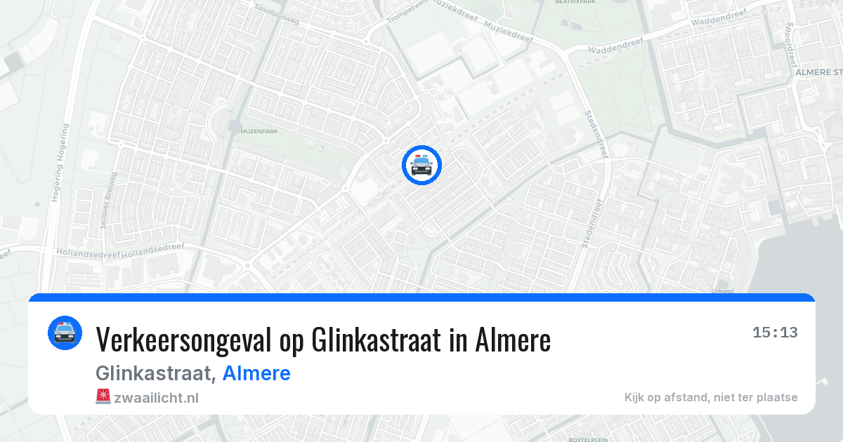 Verkeersongeval op Glinkastraat in Almere — 29 jul 2026