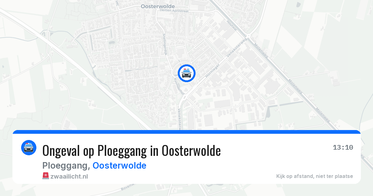 Ongeval op Ploeggang in Oosterwolde — 14 apr 2026