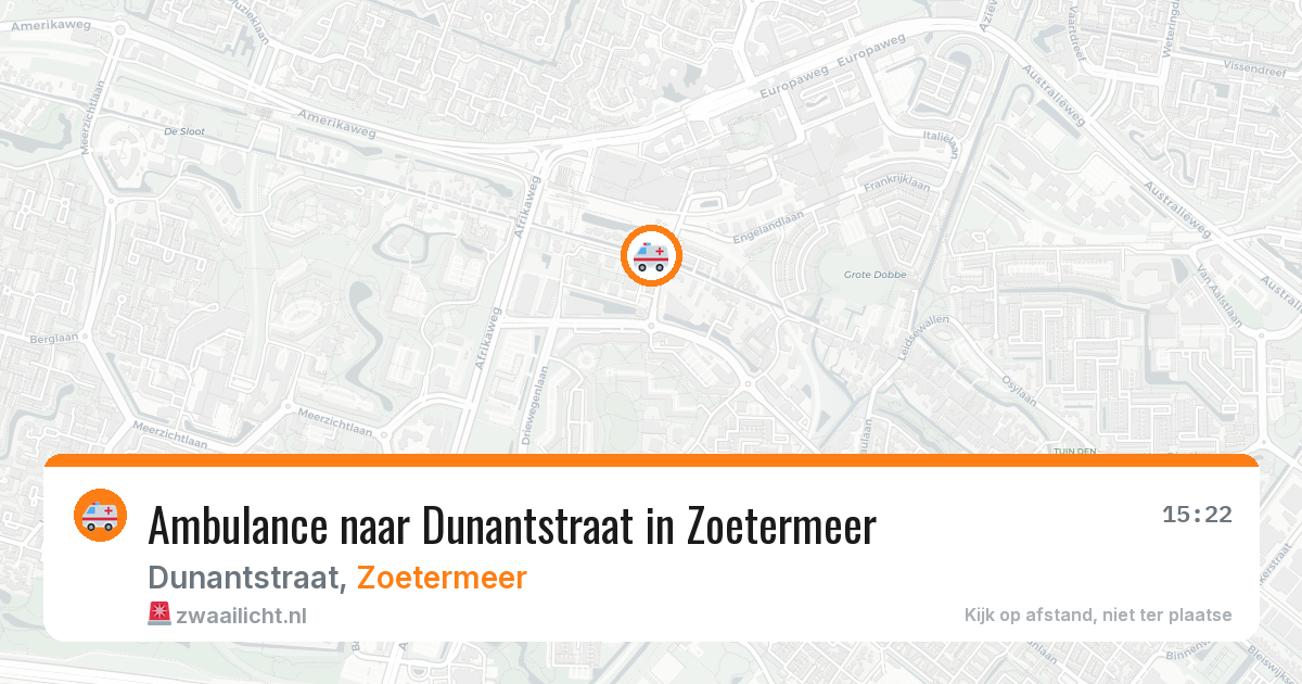Ambulance naar Dunantstraat in Zoetermeer — 16 mrt 2026