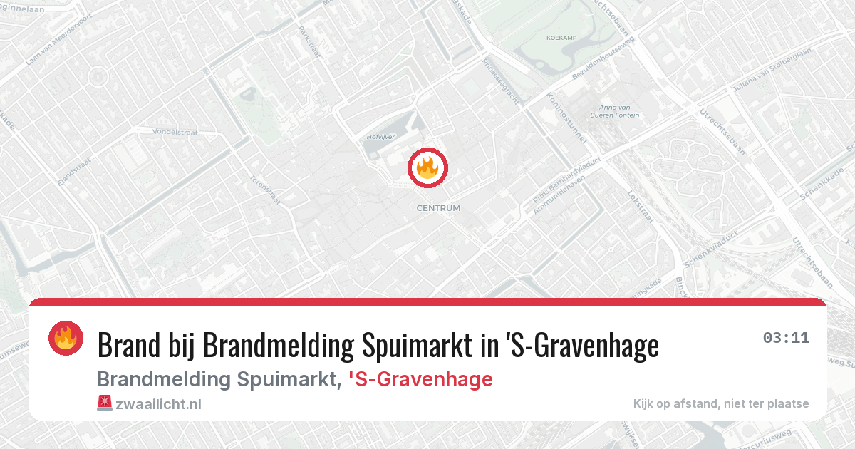 Brand bij Brandmelding Spuimarkt in 'S-Gravenhage — 19 mei 2026