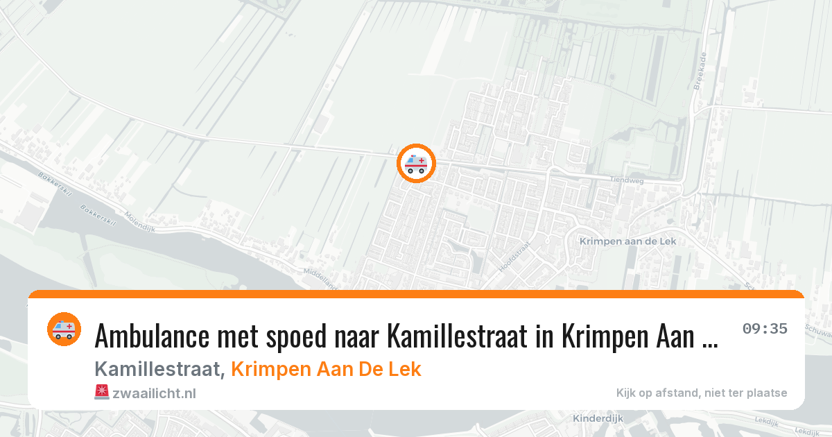 Ambulance met spoed naar Kamillestraat in Krimpen Aan De Lek — 11 jun 2026