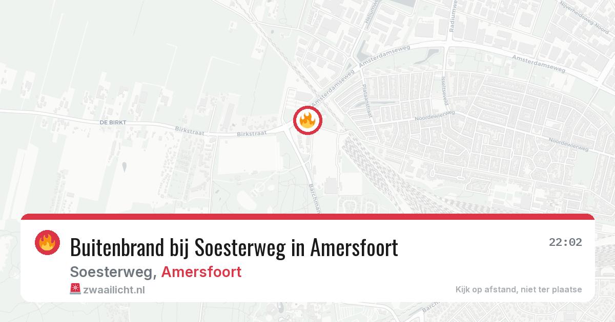 Buitenbrand bij Soesterweg in Amersfoort — 2 mei 2026