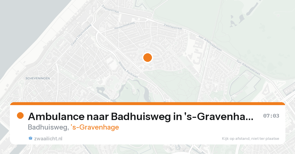 Ambulance naar Badhuisweg in 's-Gravenhage — 15 aug 2026