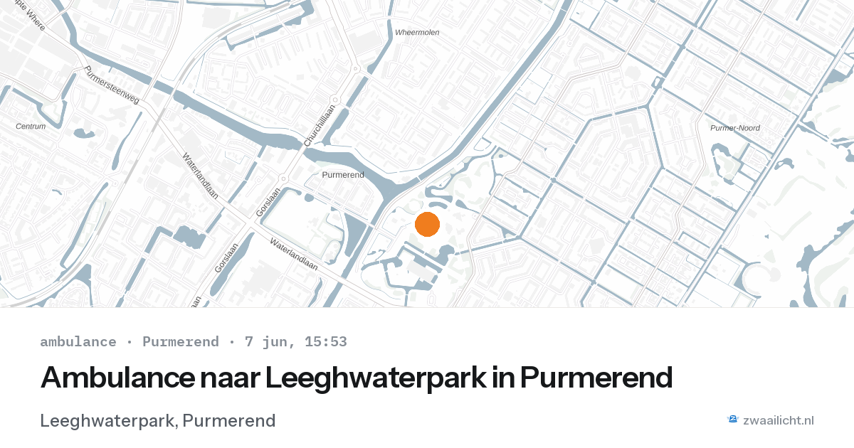 Ambulance naar Leeghwaterpark in Purmerend — 7 jun 2026