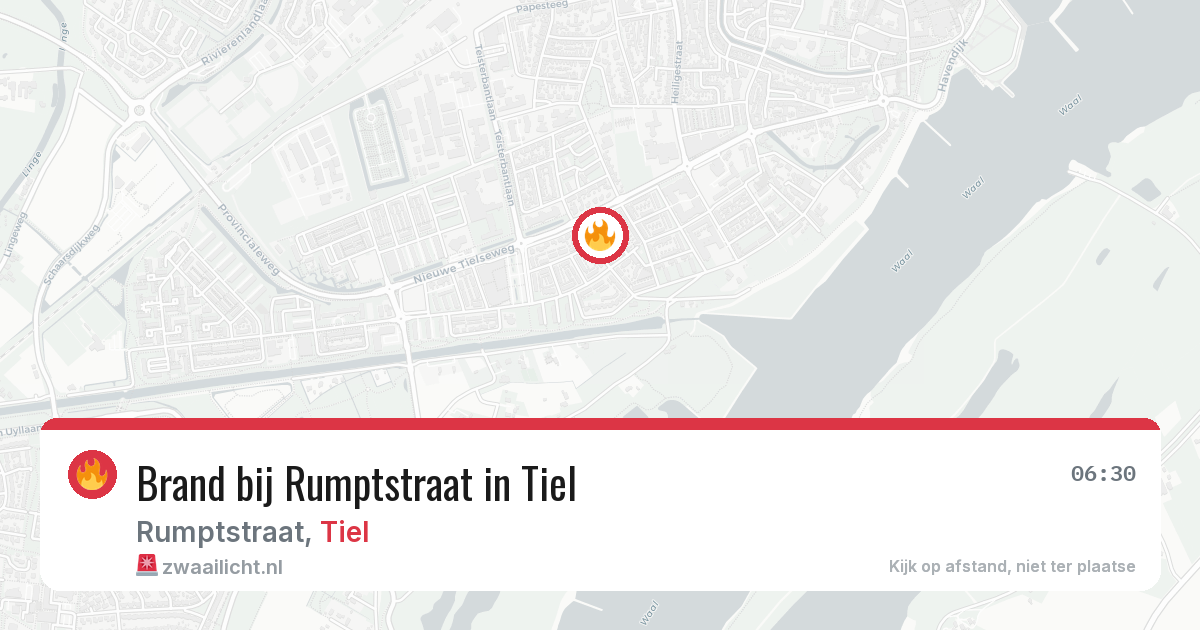 Brand bij Rumptstraat in Tiel — 30 jun 2026