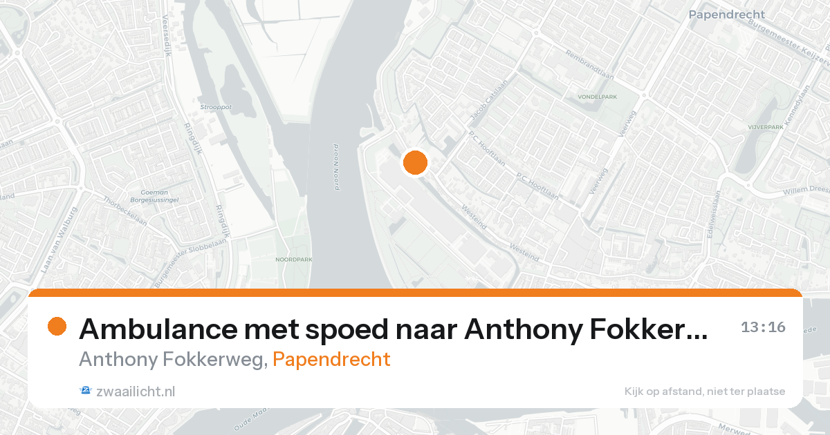 Ambulance met spoed naar Anthony Fokkerweg in Papendrecht — 21 aug 2026