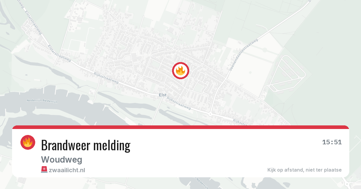 Brandweer melding — 6 aug 2026