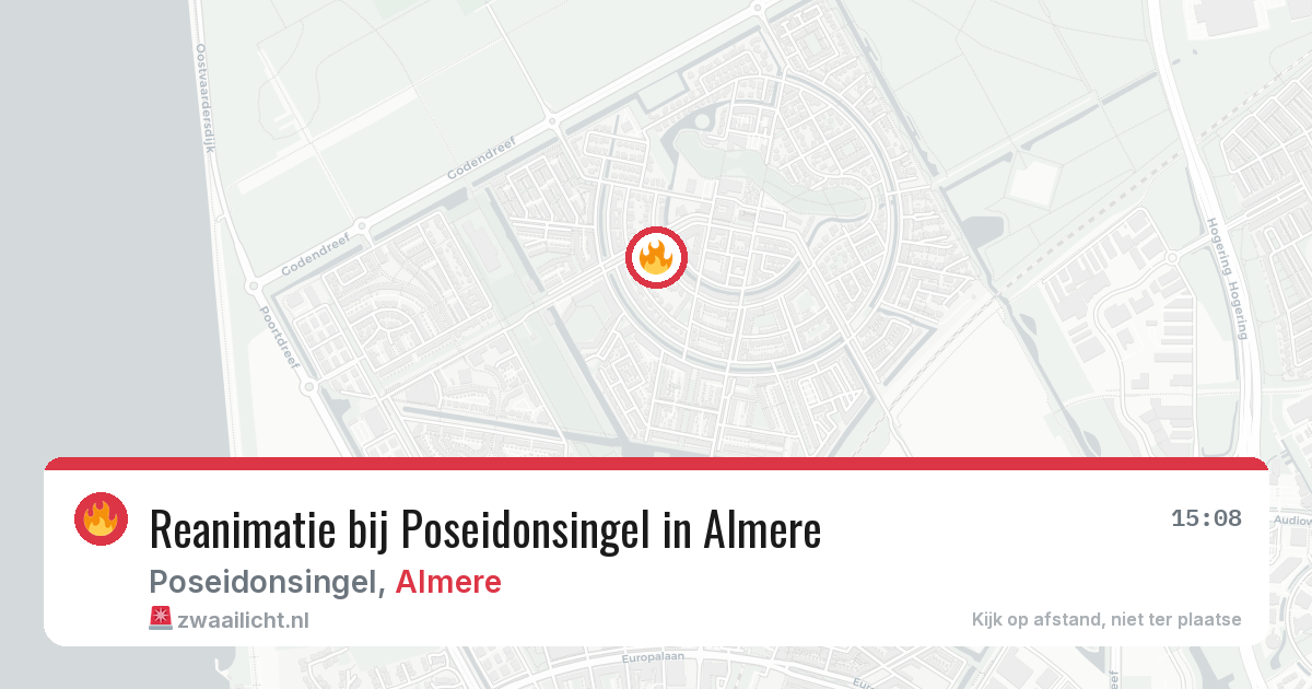 Reanimatie bij Poseidonsingel in Almere — 6 aug 2026