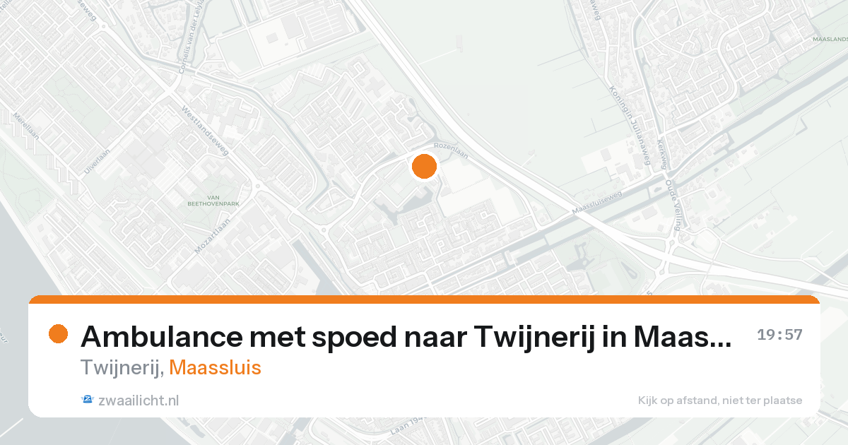 Ambulance met spoed naar Twijnerij in Maassluis — 16 aug 2026